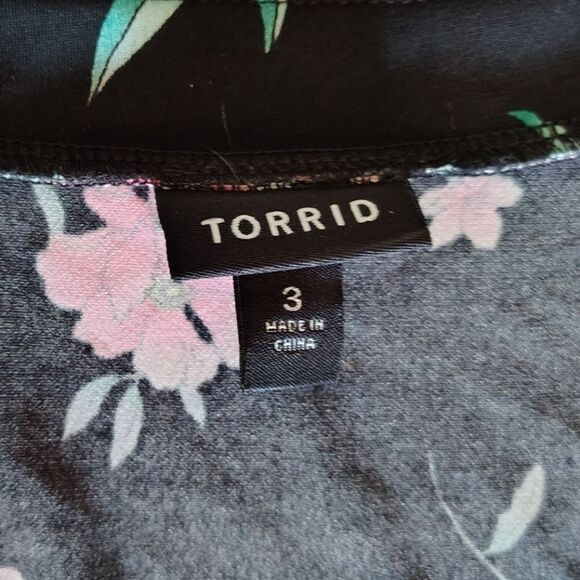 Torrid Black Pink Floral Jersey Knit Sleeveless Mini Skater Dress Plussize 3X - Picture 9 of 16